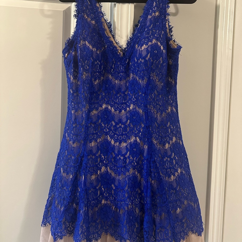 Elegant Blue Lace Dress